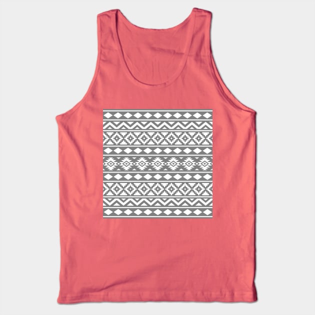 Aztec Essence Pattern White on Gray Tank Top by NataliePaskell